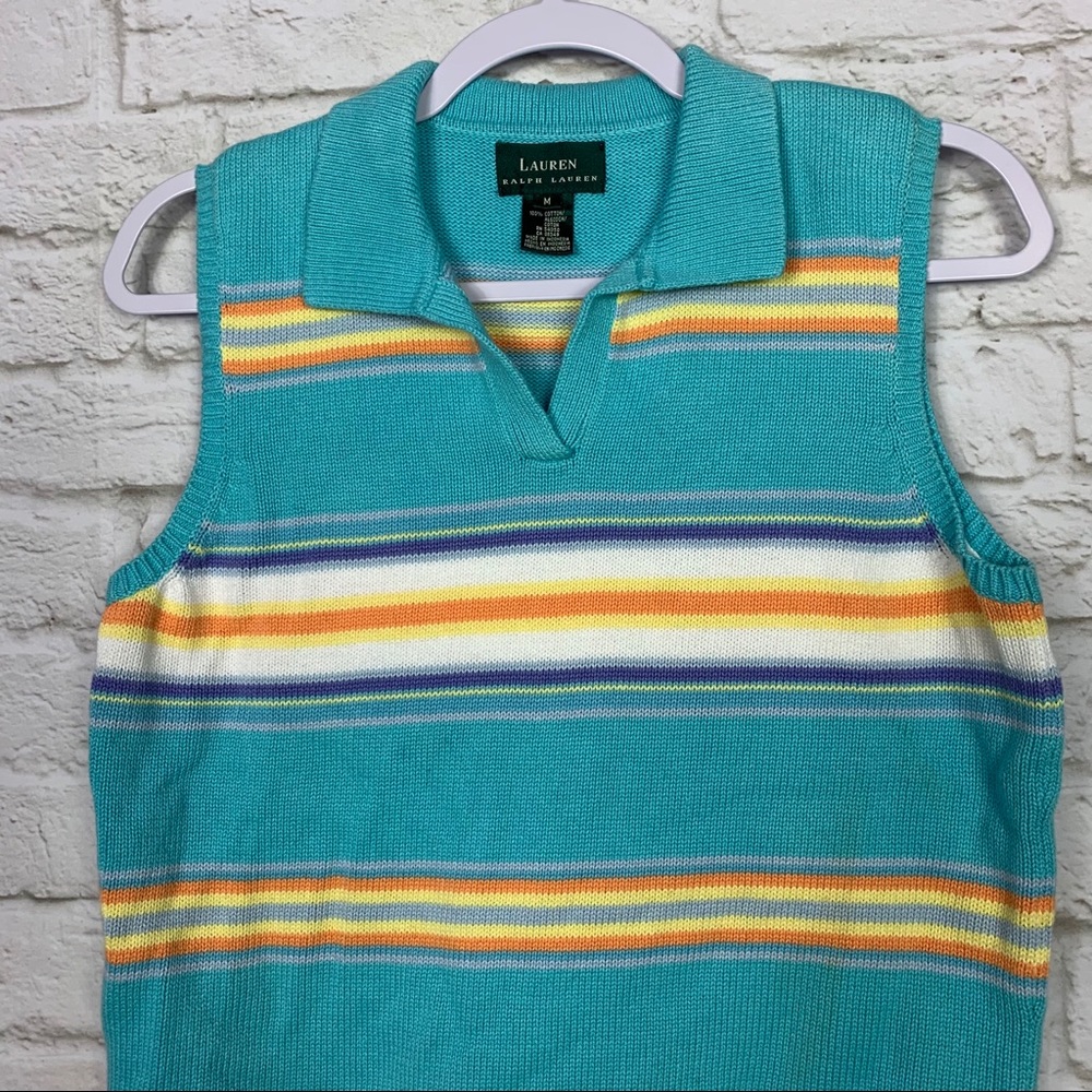 Lauren Ralph Lauren Knit Cotton Sweater Vest M - Picture 2 of 6